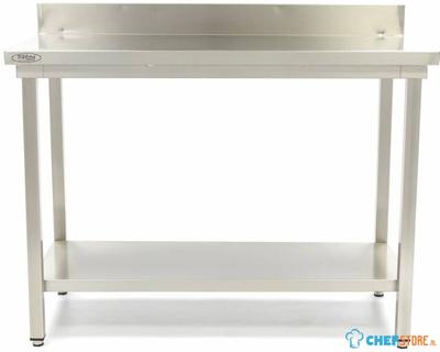 Maxima Werktafel RVS - 200 X 70 cm - Verstelbare Hoogte - met Spatrand - 09364045