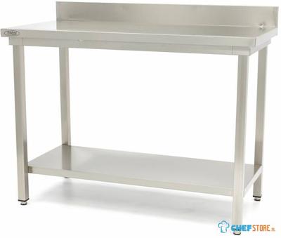Maxima Werktafel RVS - 200 X 70 cm - Verstelbare Hoogte - met Spatrand - 09364045