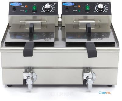 Maxima Frituurpan - 2x 10 L - 2 Manden - met Tapkraan - 09365229