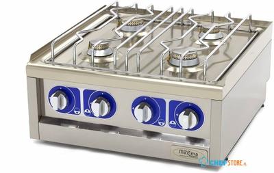 Maxima Kookplaat Horeca - 4 Pitten - Dubbel - 60 cm Diep - Gas - 09391520
