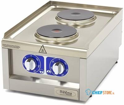 Maxima Kookplaat Horeca - 2 Pitten - Enkel - 60 cm Diep - Elektrisch - 09391550