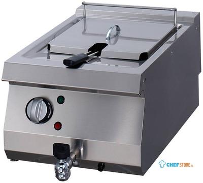 Maxima Heavy Duty Friteuse - 1 X 12 L - Enkel - 70 cm Diep - met Tapkraan - Elektrisch - 09395000