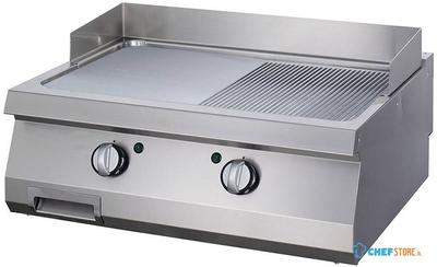 Maxima Heavy Duty Grillplaat - Half Gegroefd Chroom - Dubbel - 70 cm Diep - Elektrisch - 09395049