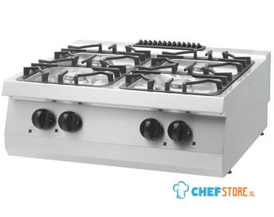 09396103 Heavy Duty Kookplaat - 4 Pitten - Dubbel - 70 cm Diep - 24 kW - Gas 1