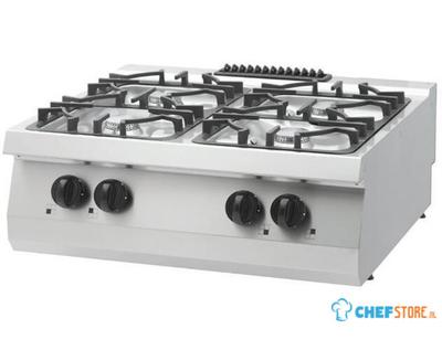 09396118 Heavy Duty Kookplaat - 4 Pitten - Dubbel - 70 cm Diep - 27 kW - Gas 1