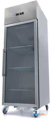 Maxima Koelkast - 600 L - 3 Verstelbare Roosters (2/1 GN) - RVS - met Glazen Deur - 09400001