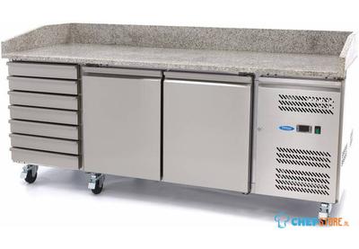 Maxima Pizzawerkbank - 202 cm - 2 Deuren - 5 X 1/6 GN - 7 Laden - 09400210