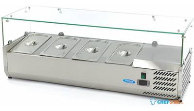 Maxima Opzetkoelvitrine - 120 cm - 4 X 1/3 GN Bakken - 09400320