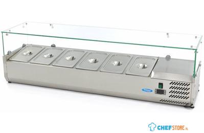 Maxima Opzetkoelvitrine - 150 cm - 6 X 1/3 GN Bakken - 09400326
