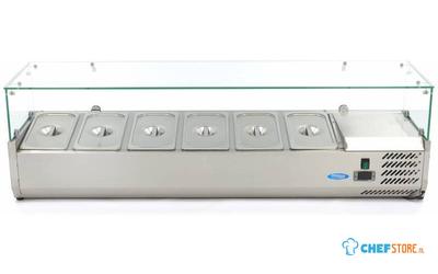Maxima Opzetkoelvitrine - 150 cm - 6 X 1/3 GN Bakken - 09400326