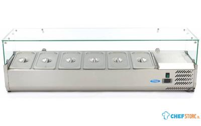 Maxima Opzetkoelvitrine - 150 cm - 6 X 1/3 GN Bakken - 09400326