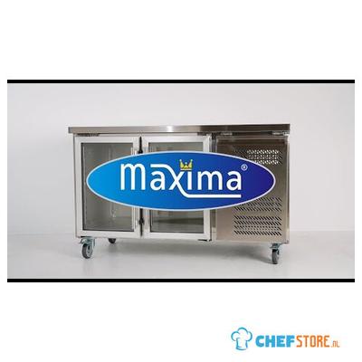 Maxima Koelwerkbank - 282 L - 136 cm - 2 Glazen Deuren - 09400401