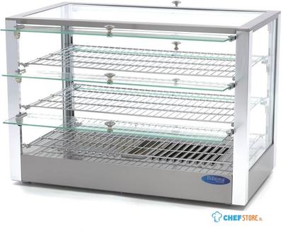 Maxima Warmhoudvitrine - 115 L - 70 cm - 3 Niveaus - 09400788
