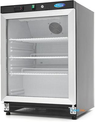 Maxima Koelkast - 200 L - Zwart - met Glazen Deur - 09405008