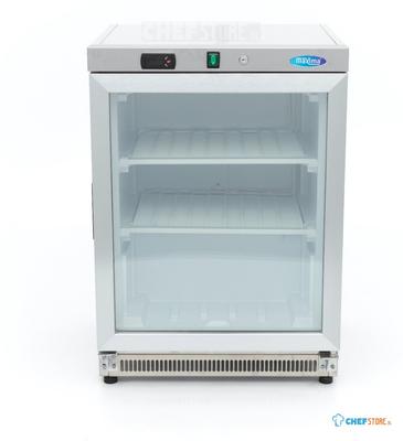 Maxima Vrieskast - 200 L - RVS - met Glazen Deur - 09405011