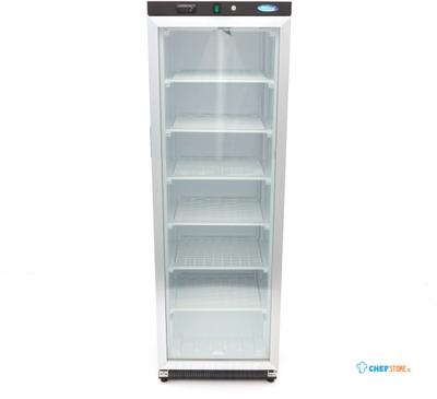 Maxima Vrieskast - 400 L - Zwart - met Glazen Deur - 09405021