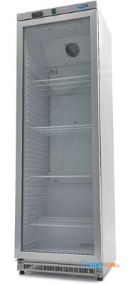 Maxima Koelkast - 400 L - RVS - met Glazen Deur - 09405022