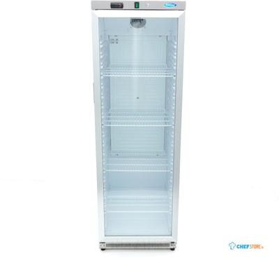 Maxima Koelkast - 400 L - RVS - met Glazen Deur - 09405022