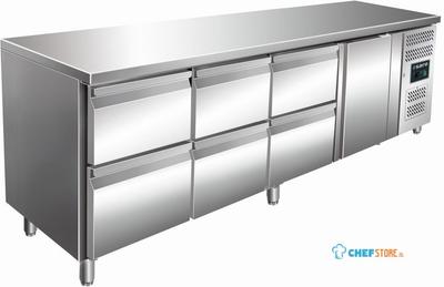 SARO Gekoelde Werkbank met 1 Deur en 3x Set van 2 Lades Model KYLJA 4160 TN 1