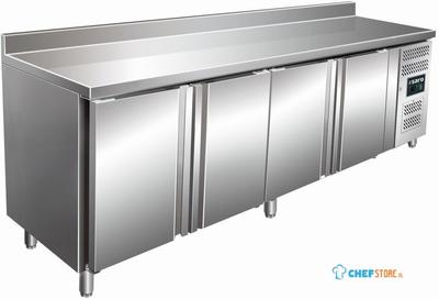 SARO Koelwerkbank met 4 Deuren en Opstaande Rand Model SNACK 4200 TN 1