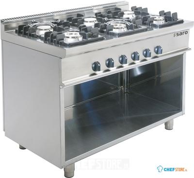 SARO Gasfornuis met Open Onderstel Model E7/KUPG6BA 1
