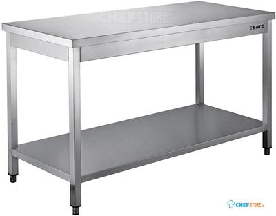 SARO Roestvaststalen Tafel Gedemonteerd met Legbord 600 mm Diepte 1400 Mm - 456-6010 1