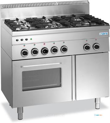SARO Gasfornuis + Oven + Grill 6 Branders 600 Line Model G6SFA6 1