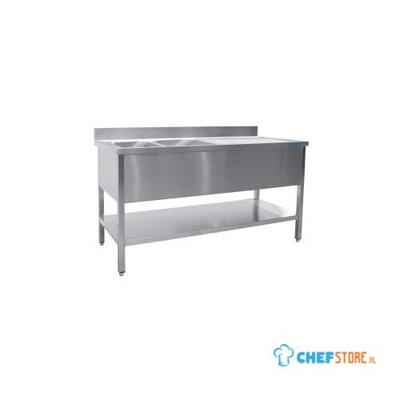SARO Spoeltafel met Twee Wasbakken Links 600 mm Diepte 1600 Mm - 600-2545L 1