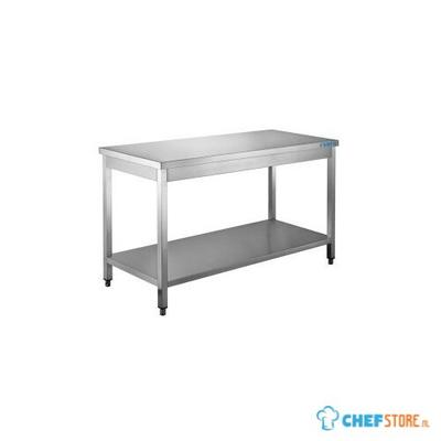 SARO Roestvast Stalen Tafel met Onderblad 700 mm Diepte 1200 Mm - 700-1120 1