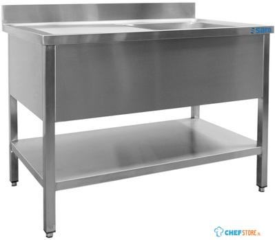 SARO Spoeltafel met 1 Wasbak Rechts 700 mm Diepte 1400 Mm - 700-2515R 1