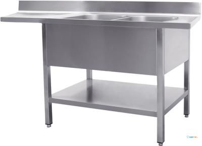 SARO Spoeltafel met 2 Wasbakken Rechts 700 mm Diepte 1800 Mm - 700-2615R 1