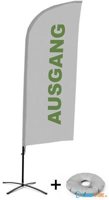 Syna Beach Flag Alu Wind Complete Set Uitgang Grijs Duits Kruisvoet - BFAW310-CB30-WB-I104