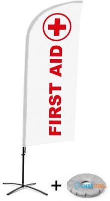 Syna Beach Flag Alu Wind Complete Set EHBO Engels Kruisvoet - BFAW310-CB30-WB-I106