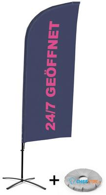 Syna Beach Flag Alu Wind Complete Set Open 24/7 Duits Kruisvoet - BFAW310-CB30-WB-I130