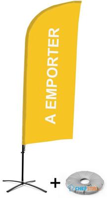 Syna Beach Flag Alu Wind Complete Set Take Away Geel Frans Kruisvoet - BFAW310-CB30-WB-I495