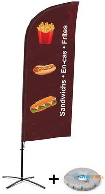 Syna Beach Flag Alu Wind Complete Set Snacks Frans Kruisvoet - BFAW310-CB30-WB-I504