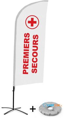 Syna Beach Flag Alu Wind Complete Set EHBO Frans Kruisvoet - BFAW310-CB30-WB-I509