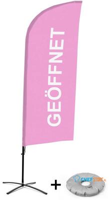Syna Beach Flag Alu Wind Complete Set Open Roze Duits Kruisvoet - BFAW310-CB30-WB-I56