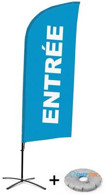 Syna Beach Flag Alu Wind Complete Set Ingang Blauw Frans Kruisvoet - BFAW310-CB30-WB-I599