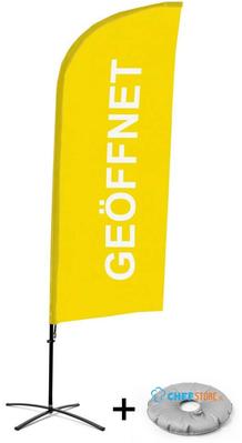 Syna Beach Flag Alu Wind Complete Set Open Geel Duits Kruisvoet - BFAW310-CB30-WB-I62
