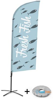 Syna Beach Flag Alu Wind Complete Set Verse Vis Engels Kruisvoet - BFAW310-CB30-WB-I72