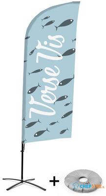 Syna Beach Flag Alu Wind Complete Set Verse Vis Nederlands Kruisvoet - BFAW310-CB30-WB-I74