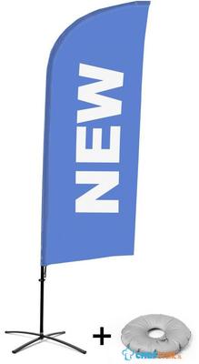 Syna Beach Flag Alu Wind Complete Set Nieuw Blauw Engels Kruisvoet - BFAW310-CB30-WB-I77