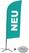 Syna Beach Flag Alu Wind Complete Set Nieuw Turquoise Duits Kruisvoet - BFAW310-CB30-WB-I81
