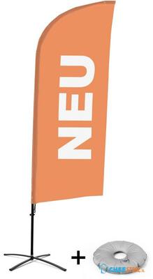 Syna Beach Flag Alu Wind Complete Set Nieuw Oranje Duits Kruisvoet - BFAW310-CB30-WB-I93