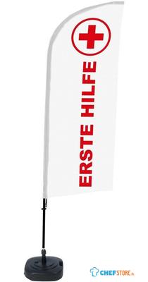 Syna Beach Flag Alu Wind Complete Set EHBO Duits ECO Printmateriaal - BFAW310-WT21-I107ECO