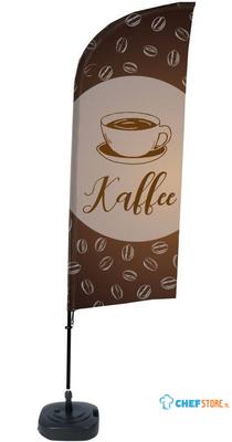 Syna Beach Flag Alu Wind Complete Set Koffie Duits - BFAW310-WT21-I133