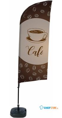 Syna Beach Flag Alu Wind Complete Set Koffie Frans - BFAW310-WT21-I514