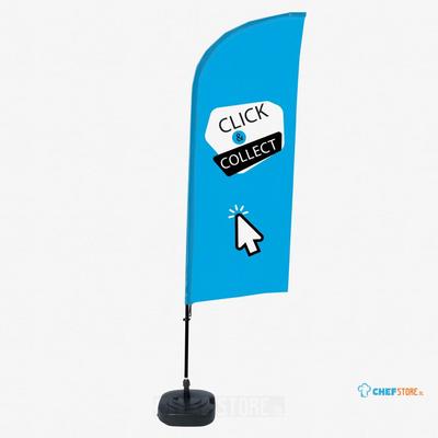 Syna Beach Flag Alu Wind Complete Set Click & Collect Blauw Engels - BFAW310-WT21-I630