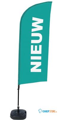 Syna Beach Flag Alu Wind Complete Set Nieuw Turquoise Nederlands - BFAW310-WT21-I82